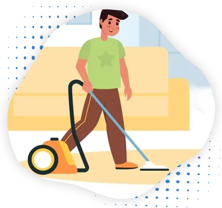 A male cleaner doing carpet cleaning in Capalaba